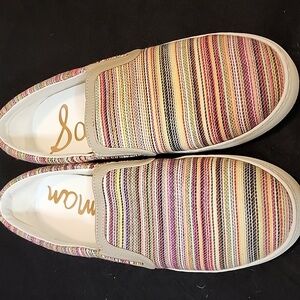 Sam Edelman “Peony” Multi Color Slip On Sneakers Size 9 Fabric Casual Shoes